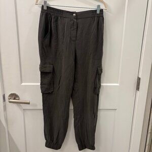 Go Silk Green Silk Cargo Jogger Pants Size Small